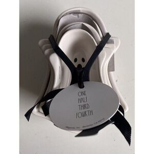 Set Of 4 Rae Dunn Halloween White GHOST Shaped Measuring Cups Ceramic NEW